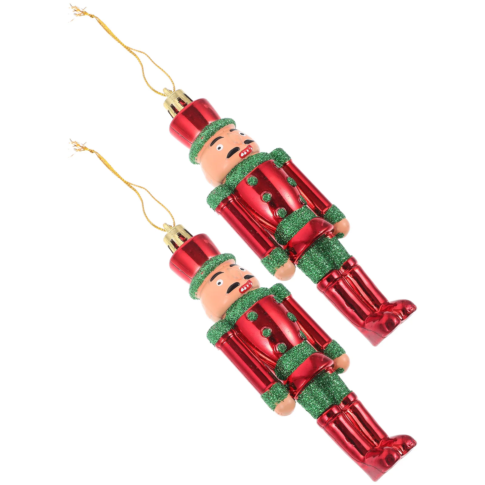 

2Pcs Hanging Nutcracker Puppet Plastic Xmas Ornaments Xmas Tree Decor Christmas Party Decorations Hanging Christmas Nutcracker