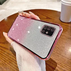 A 51 71 31 21s Gradient Glitter Phone Case For Samsung Galaxy A51 A71 A31 A21S A20 A30 A50 A70 A7 2018 A20S Soft Silicone Cover