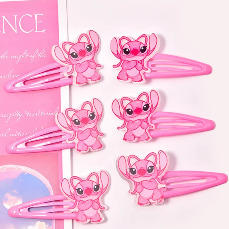 1/3 Pairs Lilo&Stitch Disney Girls Hair Clip Childrens Cartoon Hair Clip Cute Candy Colored Hair Accessory Girl Jewelry Birthday