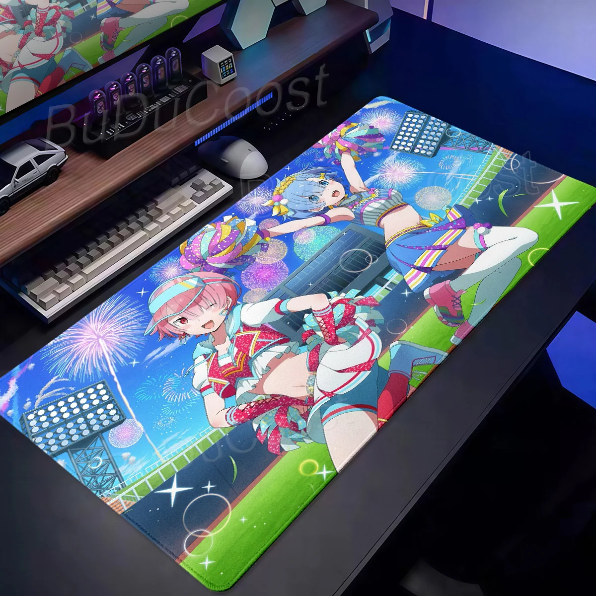Cute Anime R-Re Zero Rem Mousepad PC Gamers Computer Keyboard Deskmat HD Rubber Lock-Edge Anti-Slip Tablemat Office Accessories