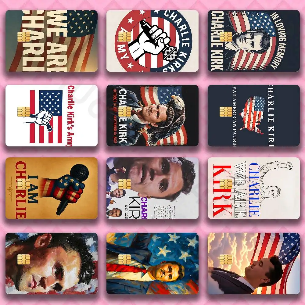 

Charlie K-Kirk Cross Sticker Film Tape Skin for Credit Card Debit Card Cartoon Waterproof Stickers Small Chip