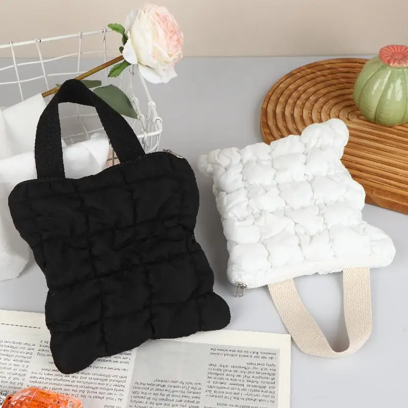 Mini bolsa de cosméticos, riñonera de nube, ligera, sólida, cierre de botón seguro con monedero decorativo y bolsa para auriculares, 1 Uds.