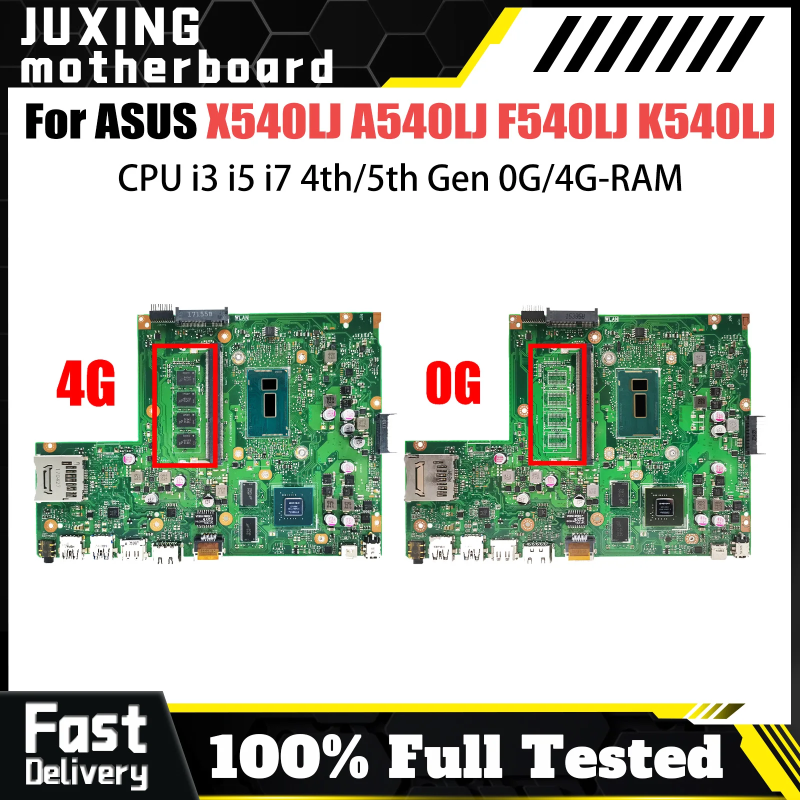 X540LJ Mainboard For ASUS A540LJ F540LJ K540LJ R540LJ X540L Laptop Motherboard CPU i3 i5 i7 4th/5th Gen 0G/4G-RAM GT920M