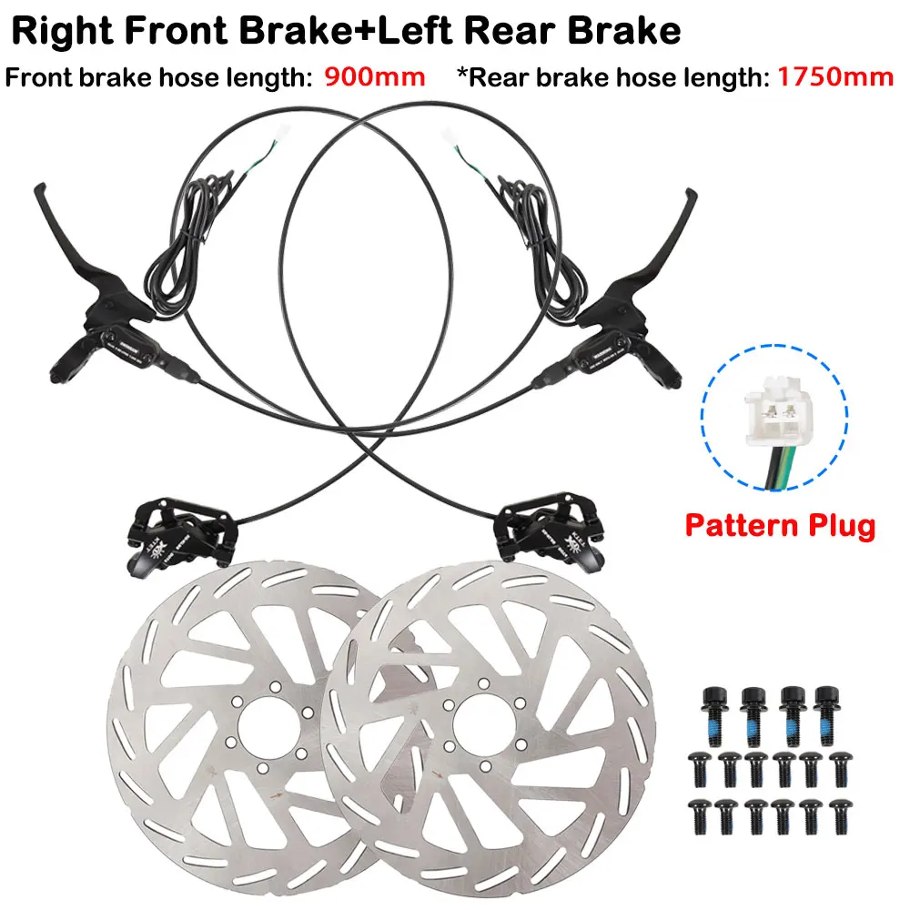 

High Quality Power Off Ebike 2 Piston Hydraulic Disc Brake Kit Front & Rear Disc Brake Calipers for Electric Bike Scooter