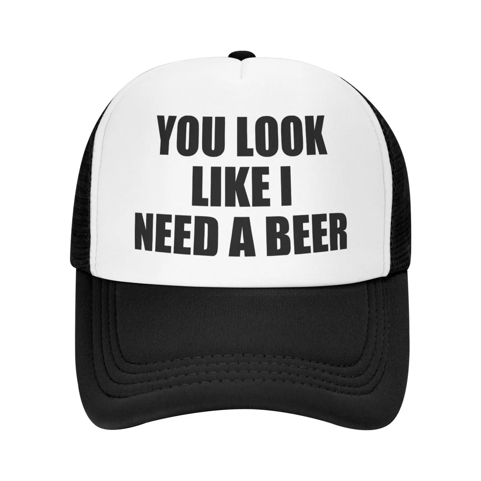 You Look Like I Need A Beer Funny Adjustable Mesh Trucker Hat for Adults Unisex Classic Hats Fishing Caps