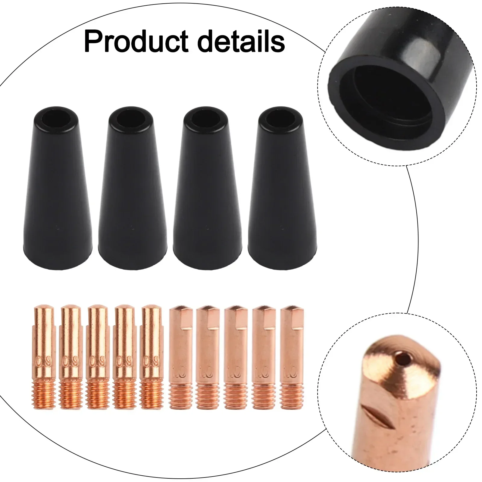 

MIG Welding Tips Flux Core Kit 0.030 0.9mm Welding Accessory Copper And Brass Material Improved Welding Performance
