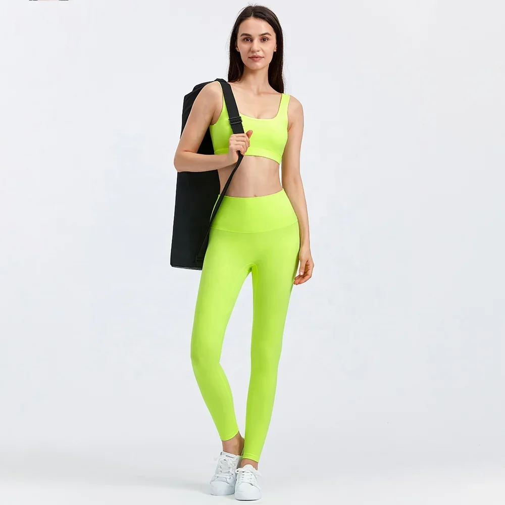 SHINBENE Wholesale Custom High Waist Tights Gym Yoga Outfit Women Sets Fitness Yoga Leggings Pants