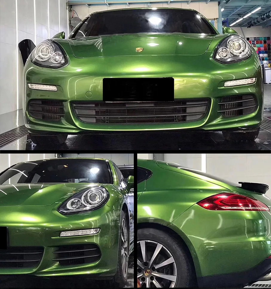 1.52X18M/Roll High quality Glossy Metal Mamba Green Vinyl Wrap Film Super Gloss Metal Mamba Green Vinyl Car Wrap Cover Sticker