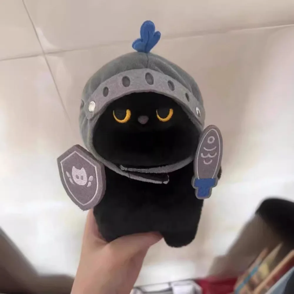 Cute Plush Knight Cat Doll Black Knight Cat Doll Cartoon Gift Toy