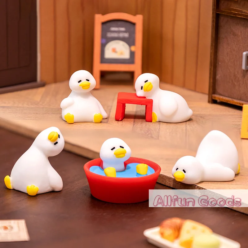 [TG835]Miniatures Figurines Cute White Duck Animal Micro Landscape Ornaments For Home Desk Decoration Gardening Accessories