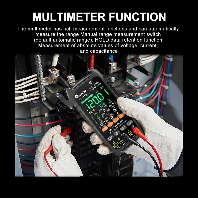 TOOLTOP Infrared Thermal Camera Multimeter 2in1 19999 Counts 32x32 Resolution 2.8-inch Large Screen Handheld Thermal Imager