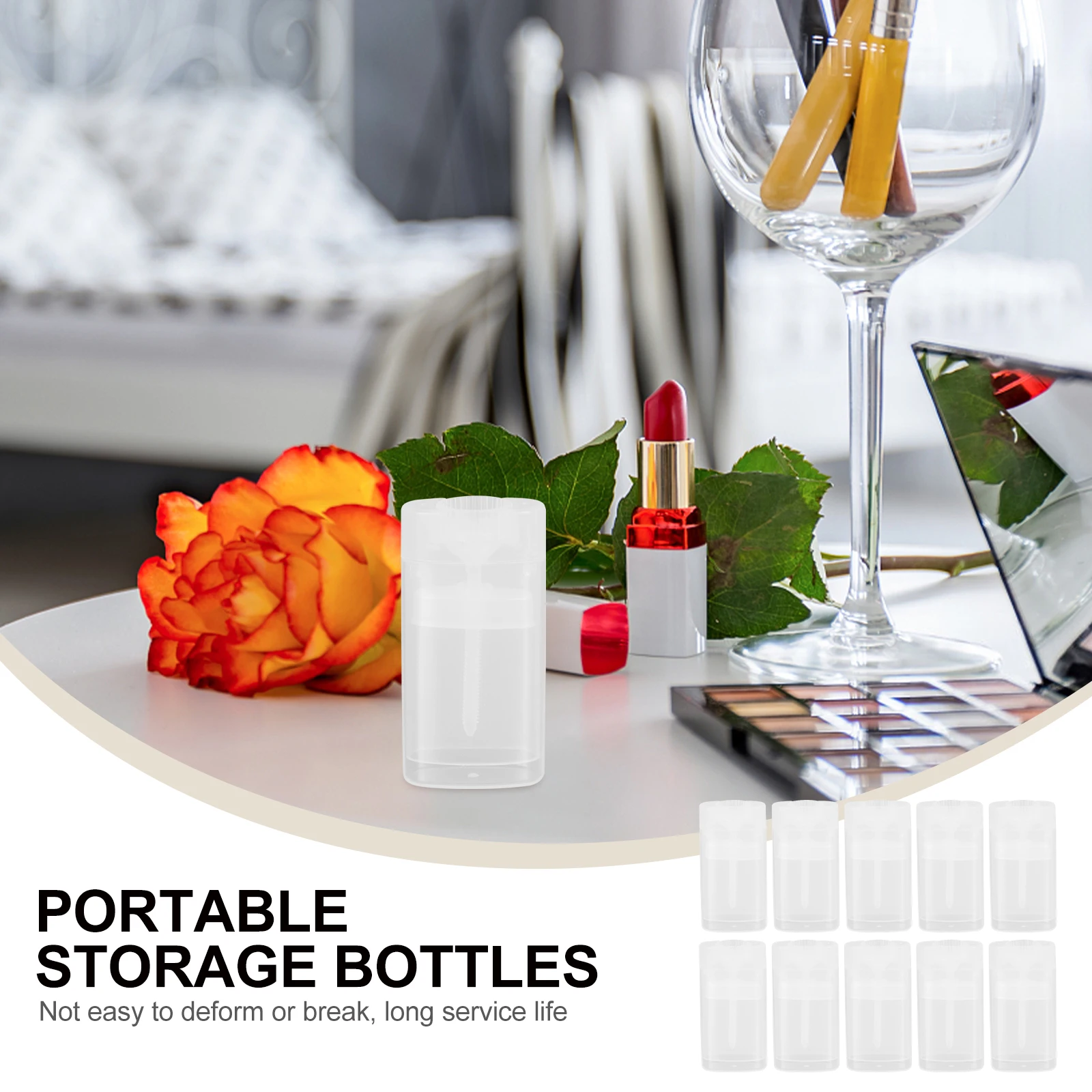 10pcs Container ABS Plastic Durable Compact Deodorant Sub Container Reliable Cream Sub Bottle Structure Empty Bottle