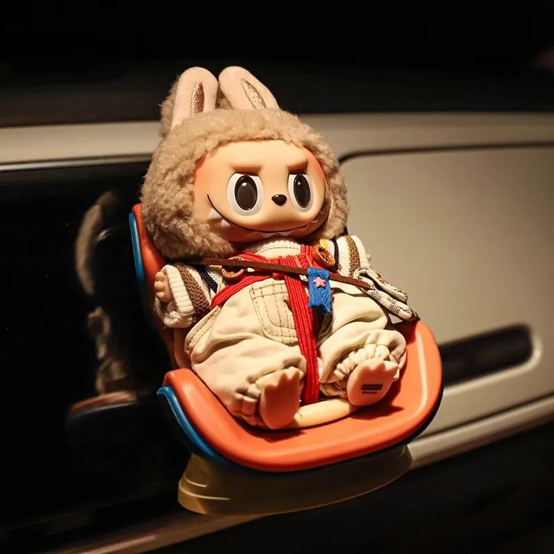 1:1 Handmade Customization Labubu Series Safety Seat Model Decorative Toys Car Decoration Cute Labubu Exclusive Safety Seat