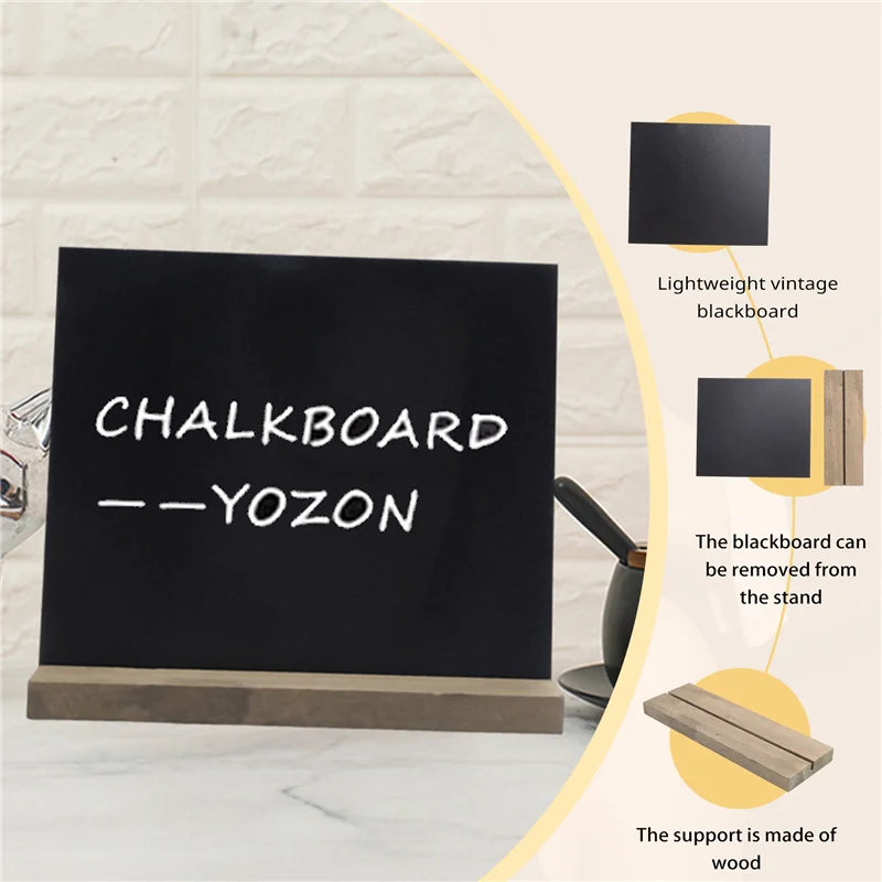 TTKK-6 Pack Деревенская меловая доска с деревянной подставкой для свадебных украшений, знаки, этикетки, доска 6X5 дюймов