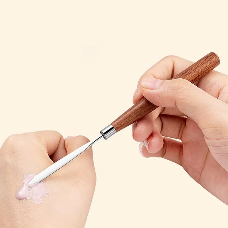 Stainless Steel Women Cosmetic Makeup Palette Spatula Spoon Stick Rod Cream Foundation Blender Mixing Tool Nail Art Accessories