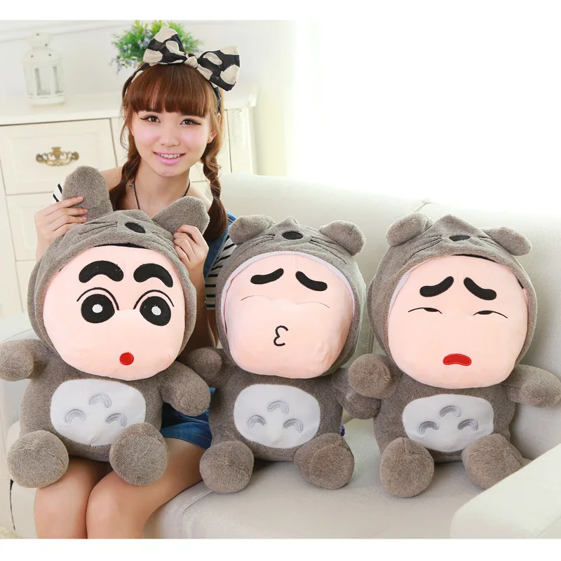 new-crayon-shin-chan-plush-doll-cos-totoro-3-expressions-soft-stuffed-toy-cute-cartoon-throw-pillow-decor-birthday-gift-for-kids