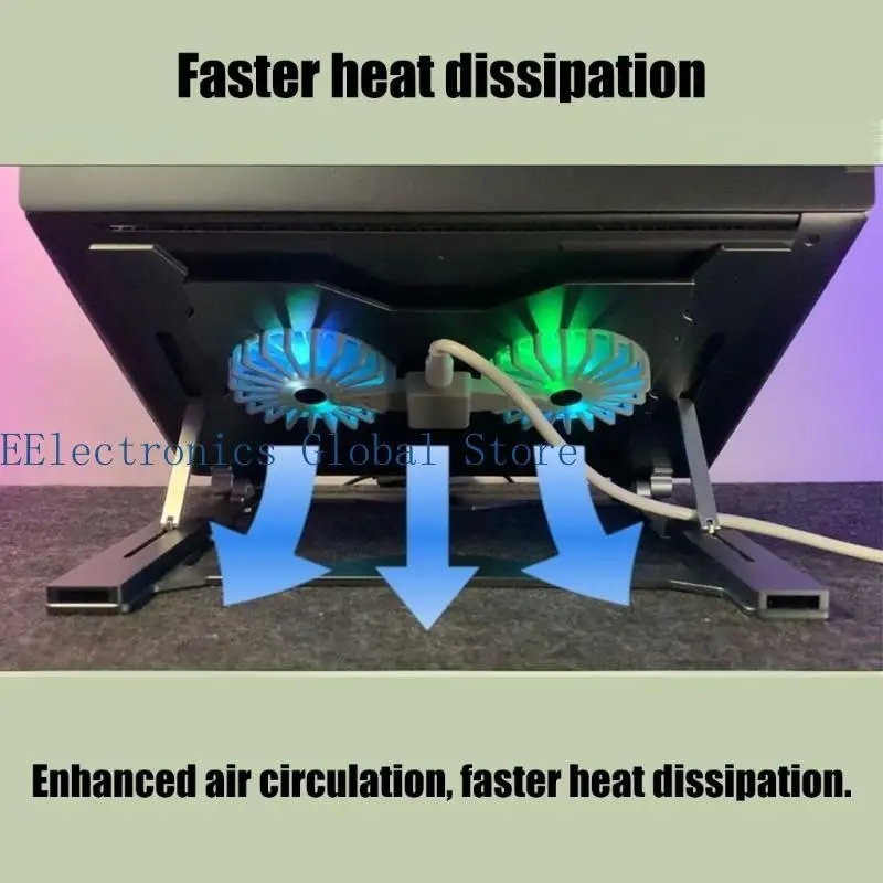 

462B Эргономичный кронштейн для охлаждения игрового ноутбука с регулируемой подставкой, алюминиевой вентилируемой опорой и