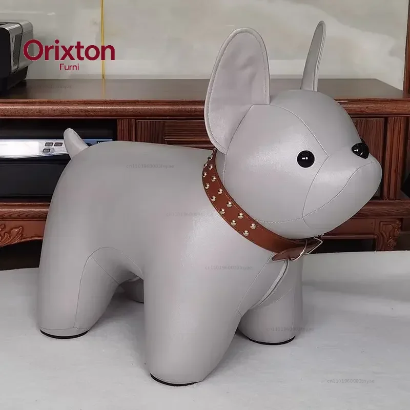 Dog Shoe Bench Home Entrance and Living Room Animal Themed Seat Cute Animated Children Stool