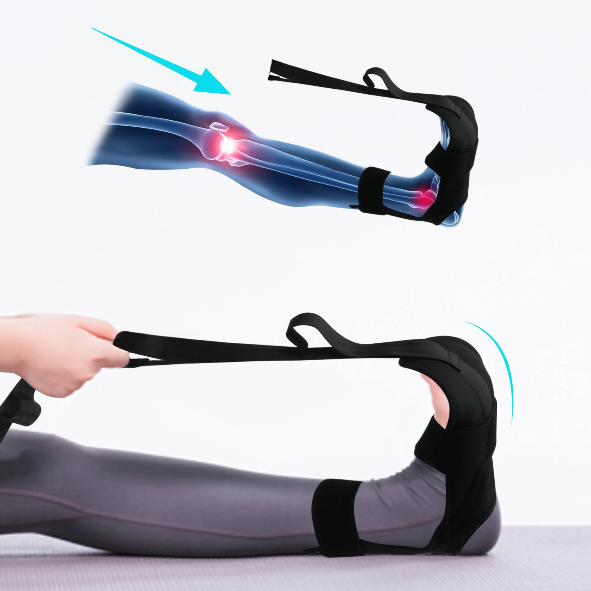 Leg and Foot Stretcher for Physical Therapy, Stretching Strap For Plantar Fasciitis, Heel Spurs, Foot Drop, Achilles Tendonitis