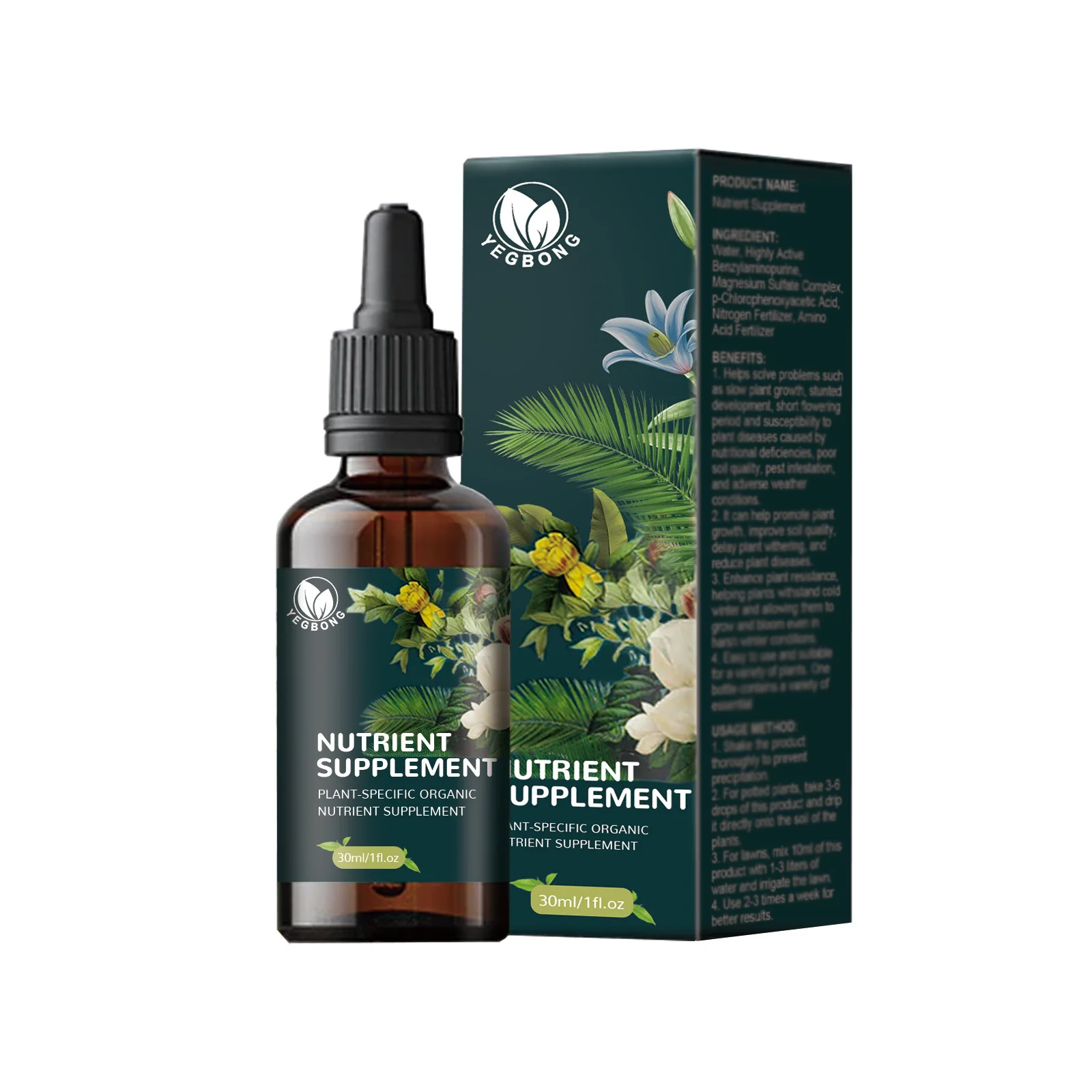 Organic Plant Nutrient Liquid for Home Gardening Enthusiasts Water Soluble Fertilizer 30ml for Indoor Potted Flowers Lawn