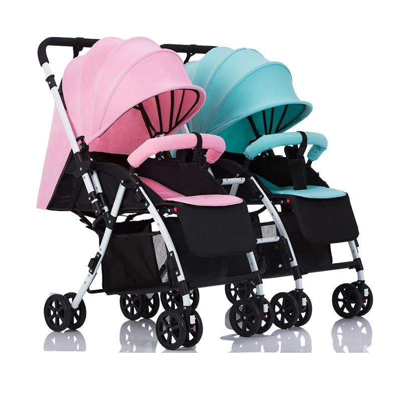 Twin stroller can be split, can sit and lie down, lightweight folding two-way two-way baby double stroller