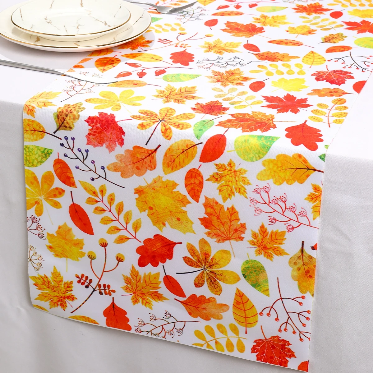 1Pc Flowers Table Runner Spring Theme Birthday Party Decorations Kids Favors Maple Leaf Table Covers Girls Baby Shower Supplies