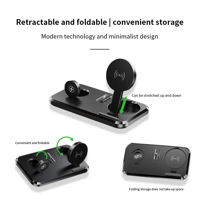 15w Suitable For smart phone Storage Fast Charging Station Battery Life  Dock For Desktop 3 In 1 Wireless Charging