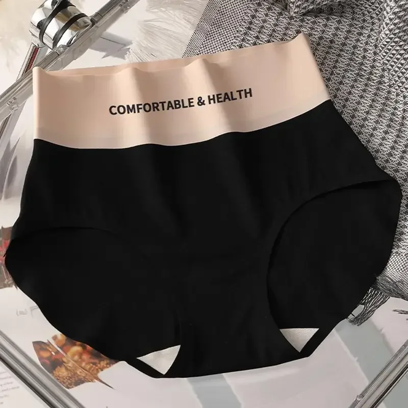 Women Underpants Elastic Contrast Color High Waist Seamless Patchwork Butt-lifted Thin Lady Panties Female Inner Wear Clothes