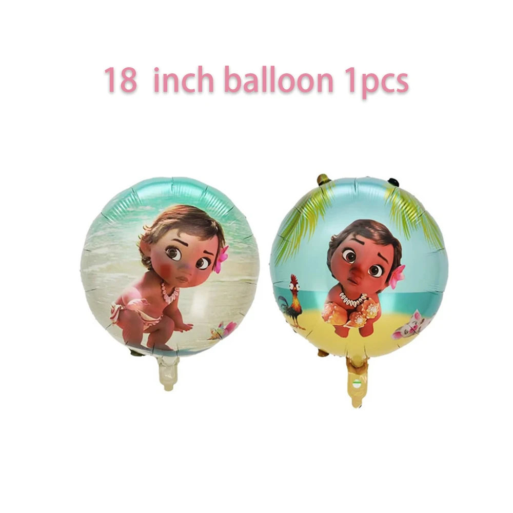 Moana Baby Girl Theme Tablecover Gifts Bag Plates Cupcake Topper Balloons Happy Birthday Party Napkins Decoration Hanging Banner