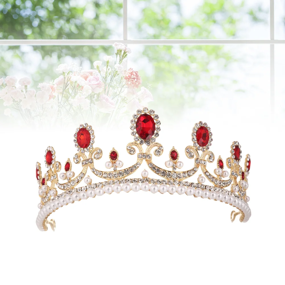 

The Crown Classic Retro Tiara Baroque European and American Wedding Hair for Women Golden Bride