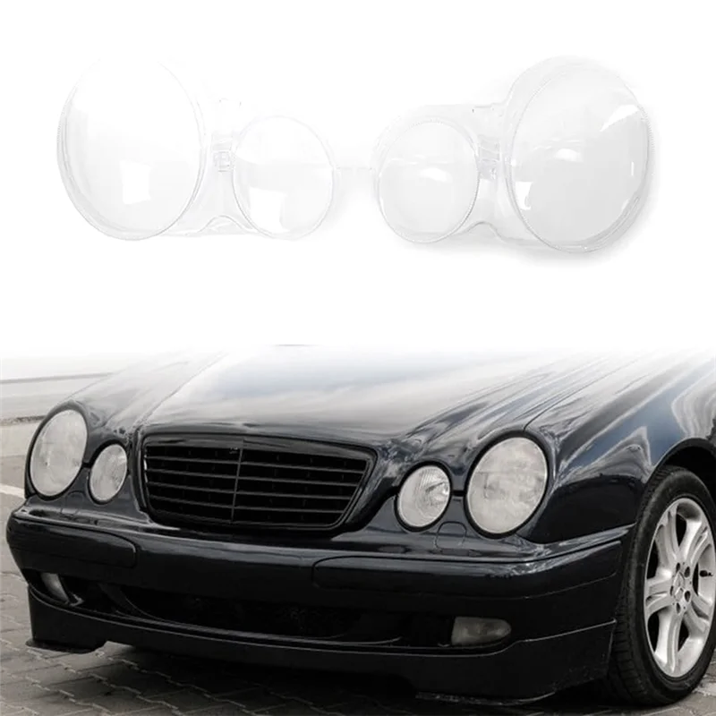 

New Arrival 1Pair Car Headlight Lamp Mask Cover Lens A2108205061 A2108204961 For Benz W210 E200 E240 E260 E280 99-03