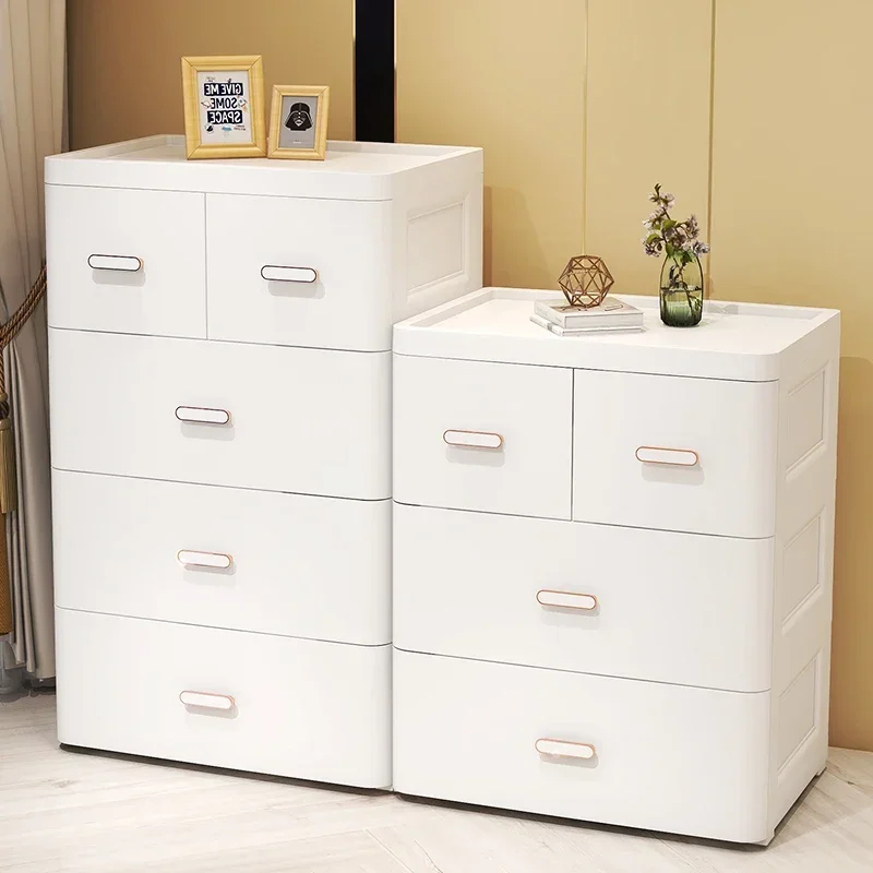 

Thickened Storage Cabinets Drawer-type Plastics Cabinets Living Room Toys Snacks Clothes Storage Drawers Bedroom Bedside Tables