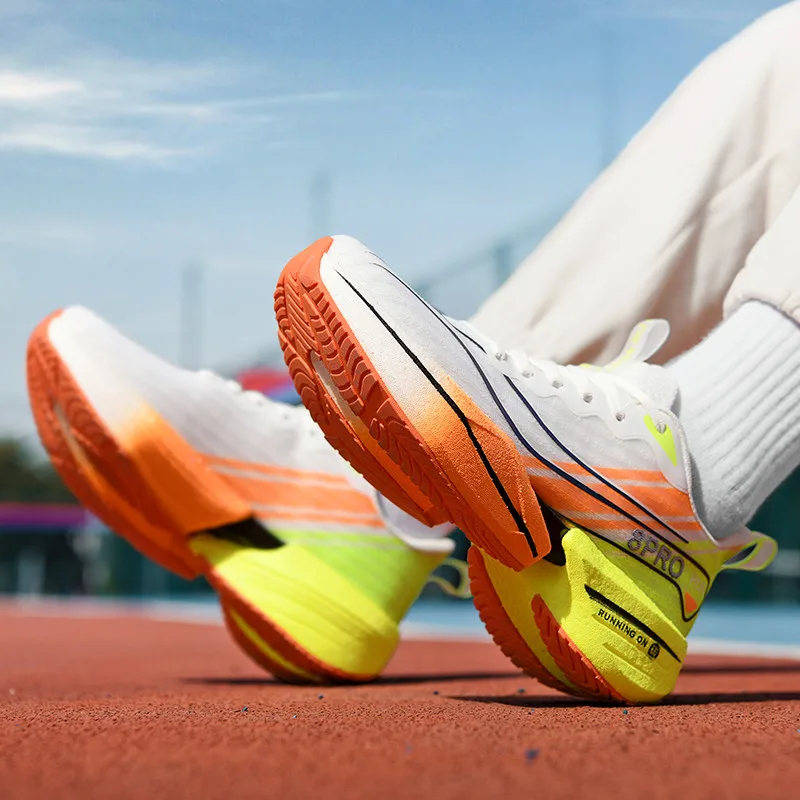 

Обувь из карбоновой пластины, мужская спортивная обувь для пар, противоскользящие кроссовки с дышащей амортизацией, легкие женские повседневные кроссовки