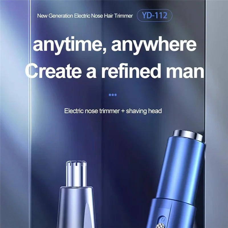 A62K-New Product Electric Men's Nose Hair Trimmer USB Rechargeable Portable Mini Nose Hair Shaving Knife For Men Women Durable