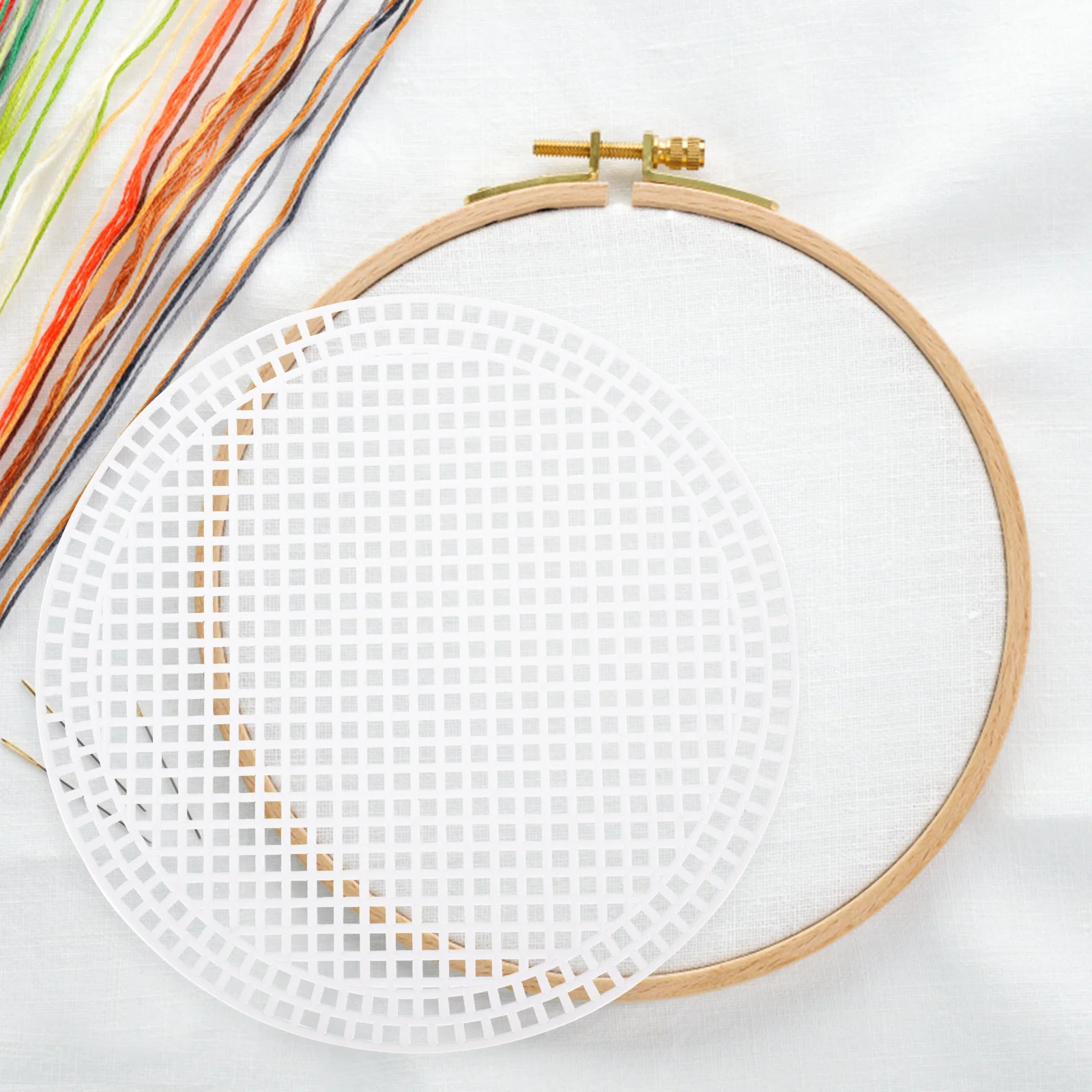 

10Pcs Round Base Liners Plastic Mesh Sheets Premium DIY Bag Accessories Plastic Crochet Cross Stitch Mesh for Handmade Craft