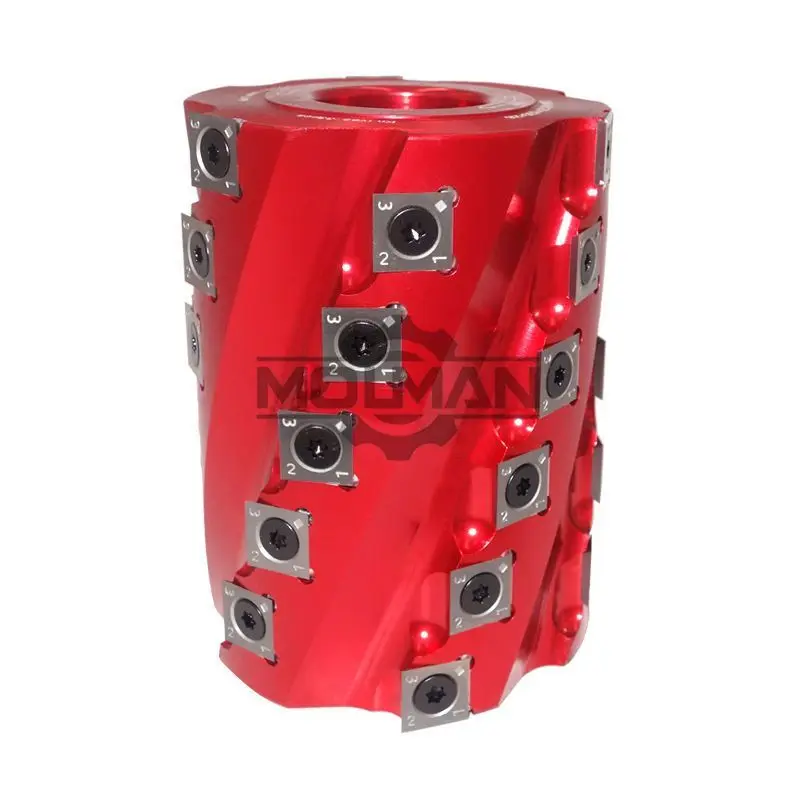 

90mm 100mm 125mm Woodworking Disposable Carbide Insert Spiral Cutter Head Four-side Moulder Planer Milling Cutter Wood End Mill