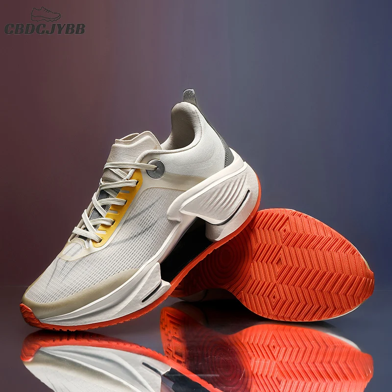 

2025 New Full Palm Carbon Plate Marathon Shoes For Men Popcorn Sole Professional Racing Shoes Athletic Sport Jogging Sneakers