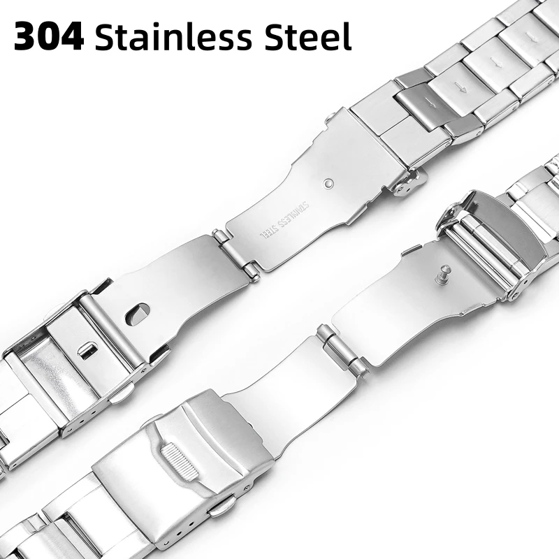 For Casio Watch Band GST-W300 400G B100 S300 S310 S120 S110 W100G W110 Metal Strap 304 Stainless Steel Watch Band Bracelet