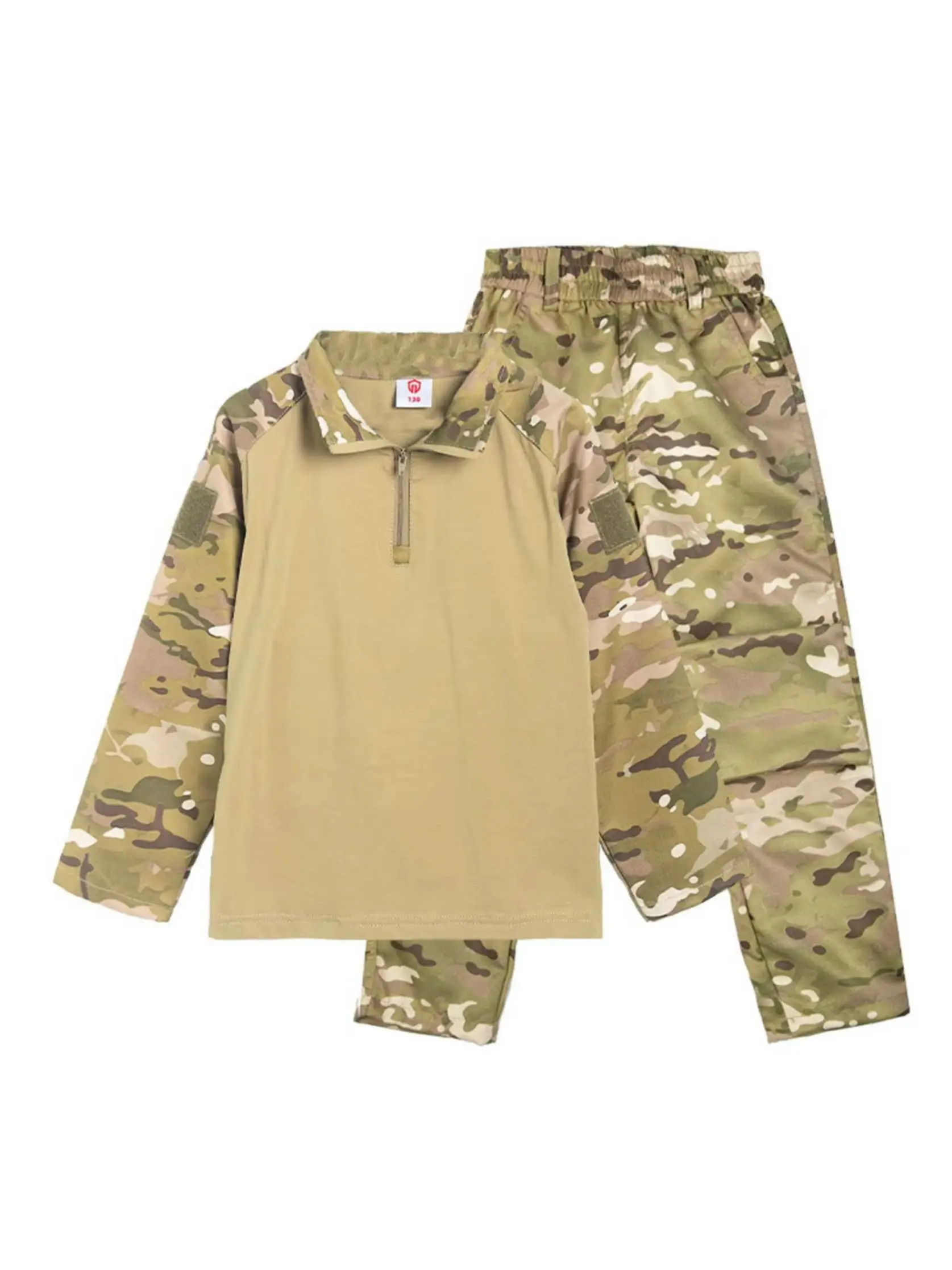 Kinder-Outdoor-Sportanzug, Langarm-T-Shirt und Lange Hose Trainingsanzug, Tarnmuster Sommercamp-Anzug – Detail 2