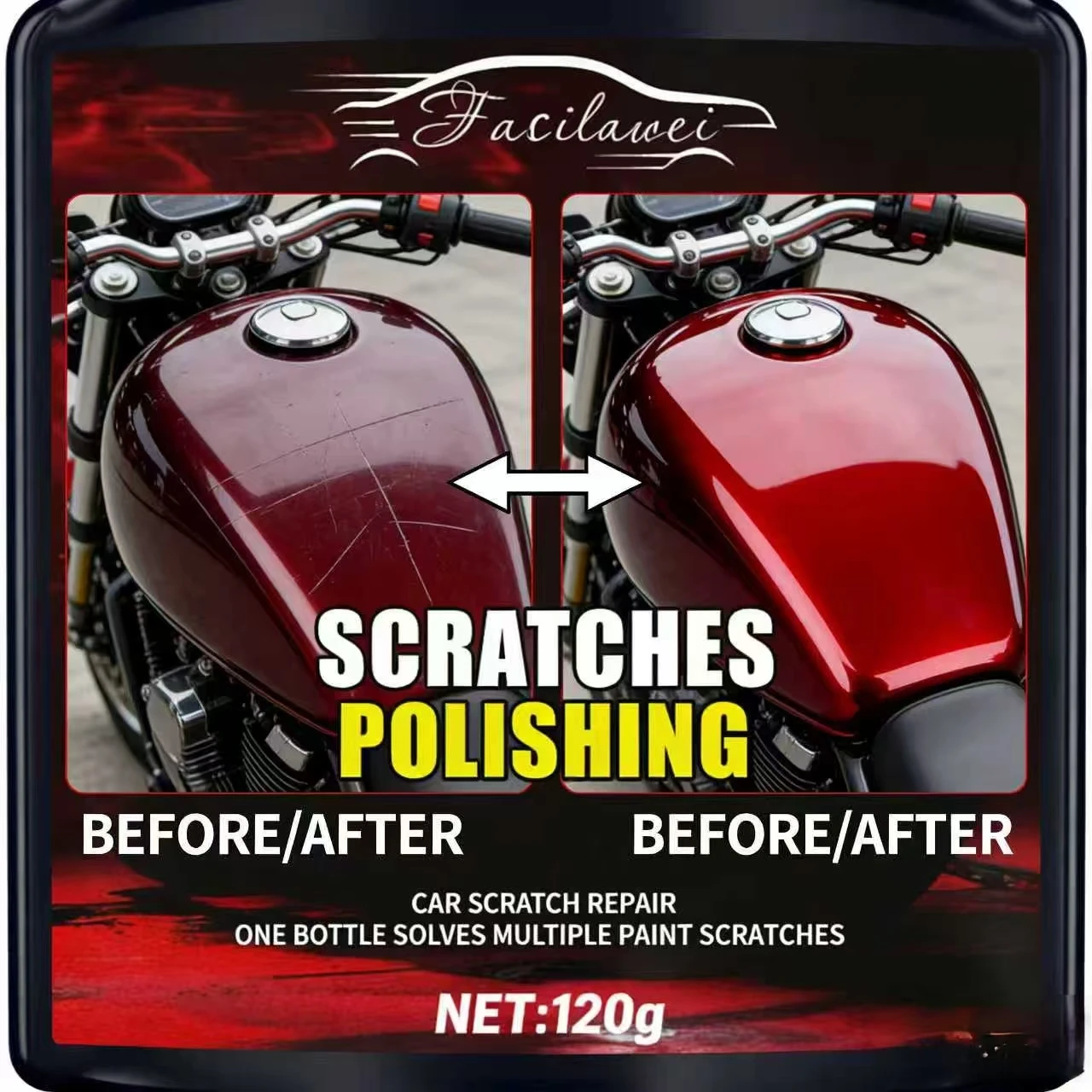 

120 г полировальной пасты для царапин-ремонт автомобильных мотоциклов, одна бутылка решает несколько красок, уход за царапинами