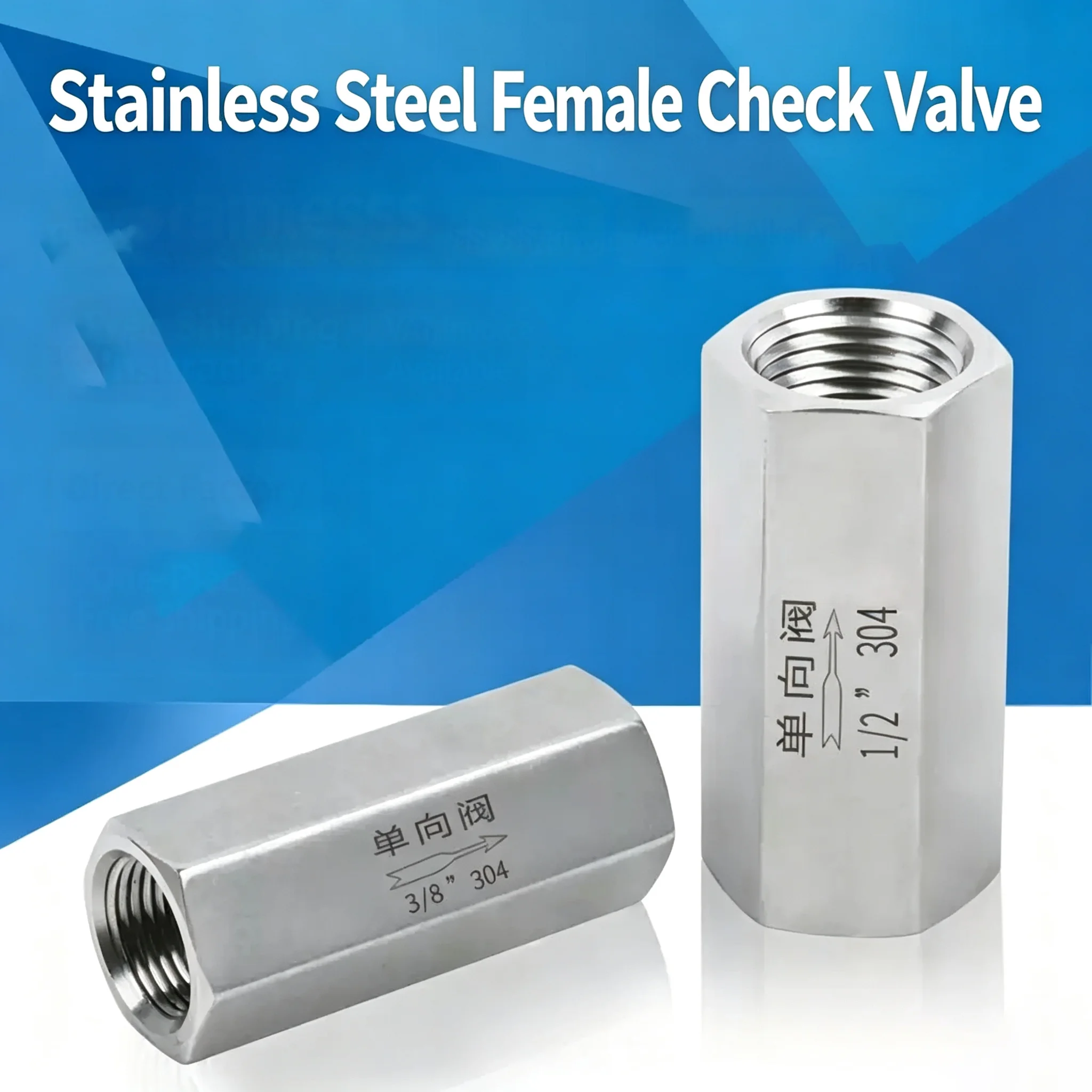 One Way Valve 1/8 1/4 3/8 1/2 3/4 BSP Thread Air Compressor Non Return Valve 304 316L Stainless Steel Pneumatic Check Valve
