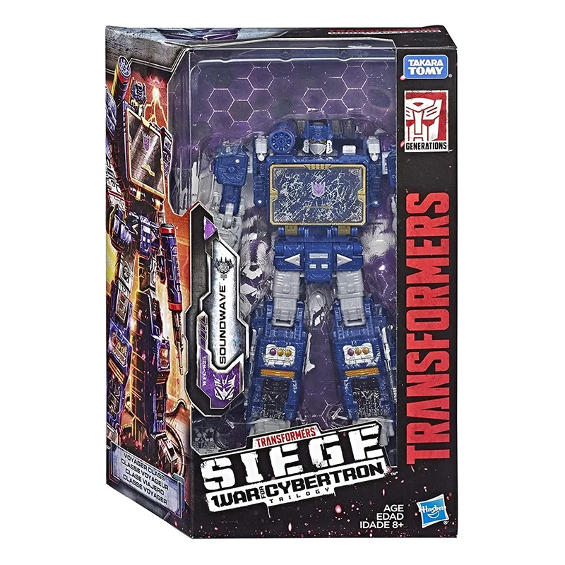 Hasbro Transformers Siege WFC-S25 Soundwave 18Cm Voyager Class Anime Original Action Figure Model Toy Birthday Gift Collection