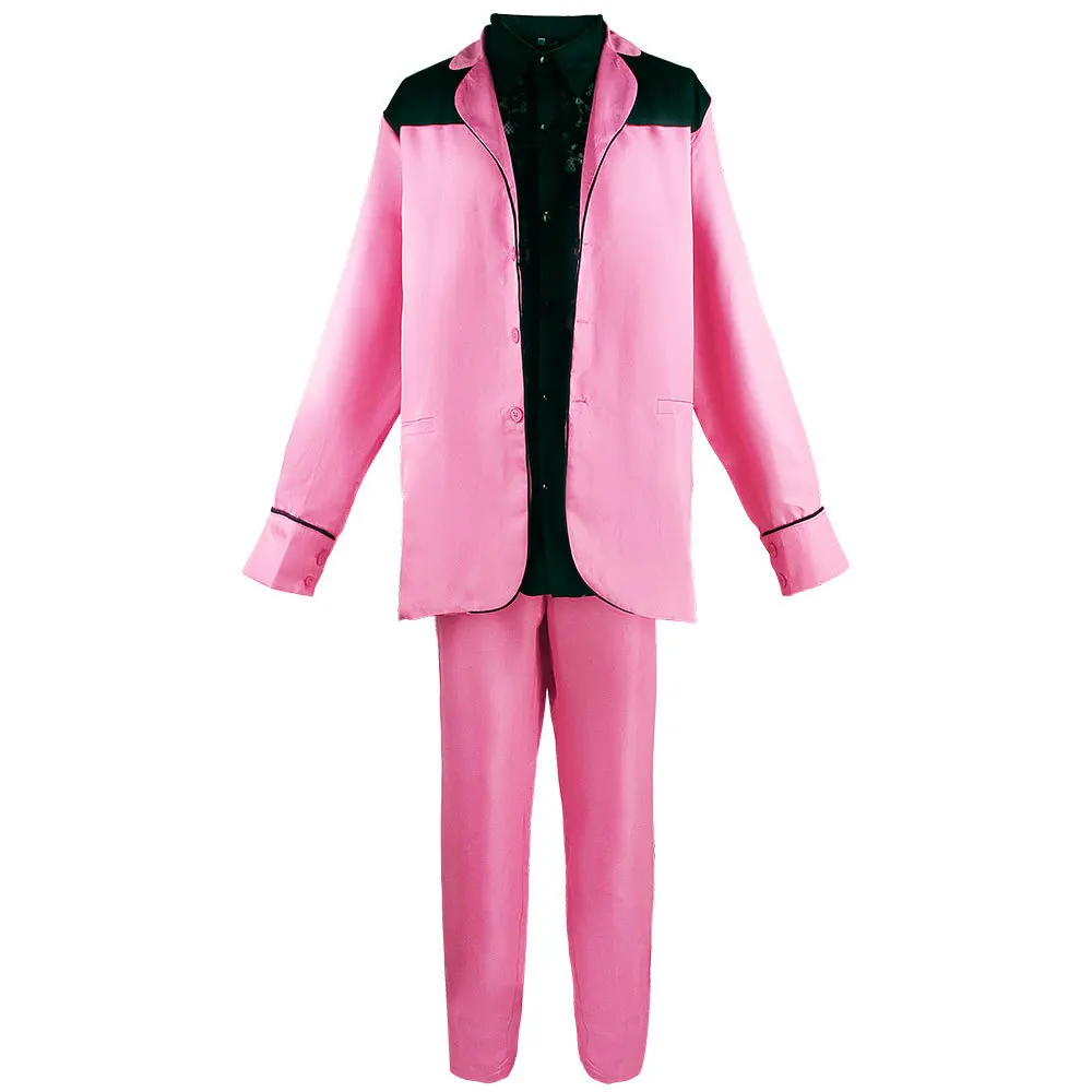 

Halloween Carnival Party Men Fashion Idol Pink Suit Cosplay Costume