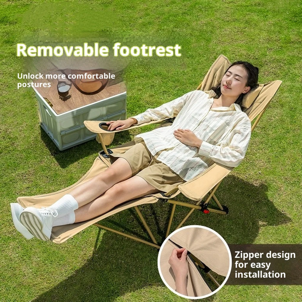 Reclining Camping Chair Lightweight Folding Camping Lounge Chair with Adjustable Backrest & Footrest for Beach Camping - AliExpress 18 2 Reclining Camping Chair Lightweight Folding Camping Lounge Chair with Adjustable Backrest & Footrest for Beach Camping - AliExpress 18 - Image 2