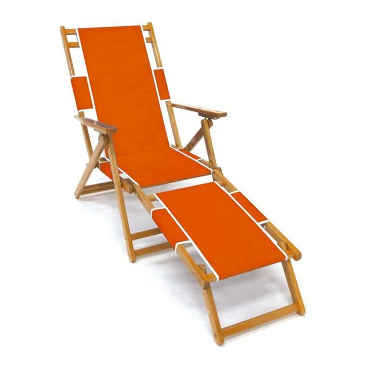 

Популярный отдых на свежем воздухе, сосна из бука, удобный 600D Оксфорд, деревянное складное пляжное кресло-солнце, раскладная кровать