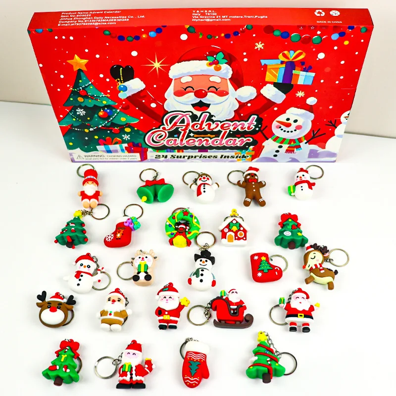 

New Christmas Themed Limited Edition Gift Box and Santa's Pumpkin Skull Keychain with Various Dolls Advent Calendar Xmas Gift