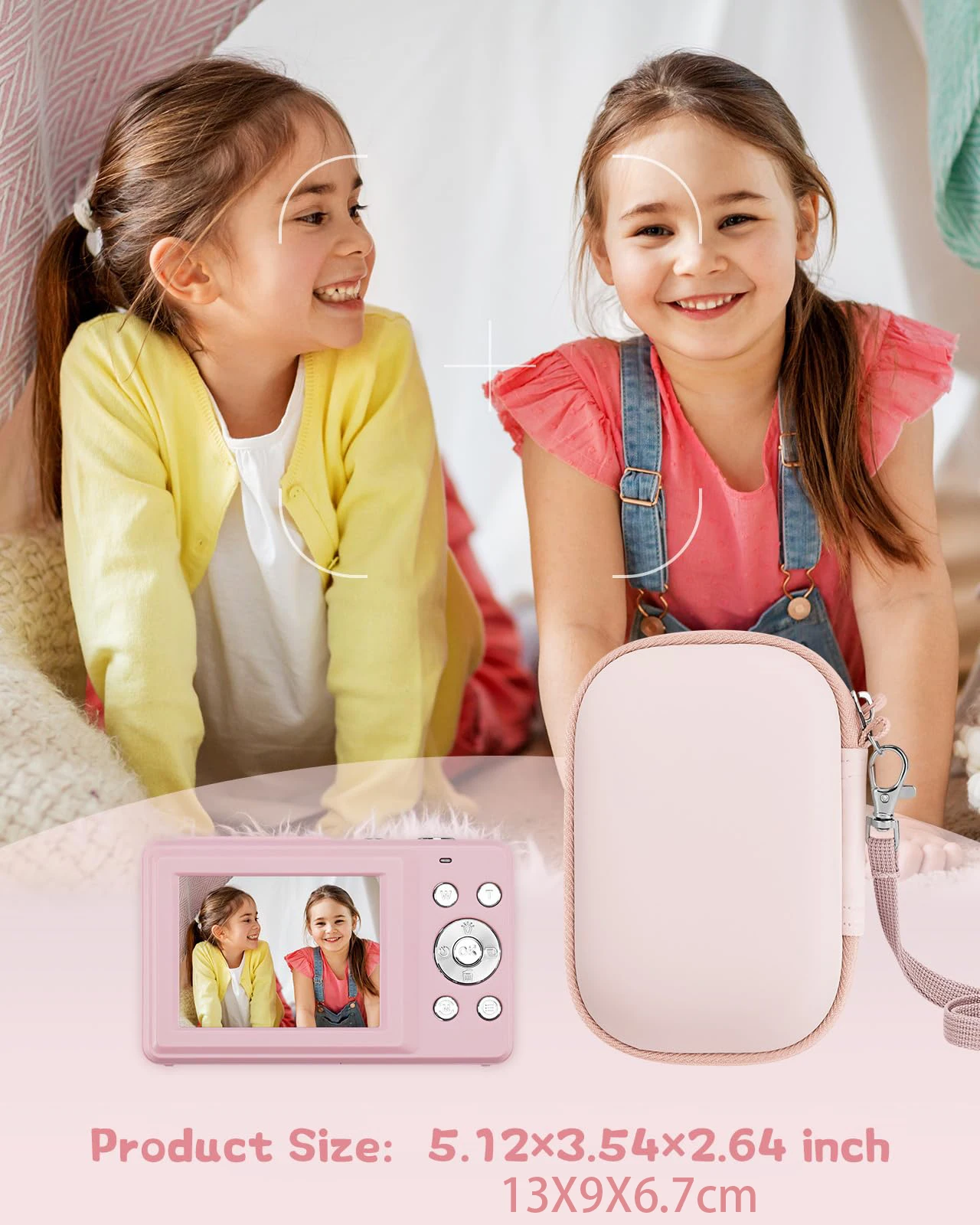 حافظة كاميرا للكاميرا الرقمية، لكاميرات سامسونج/كانون/سوني/نيكون الرقمية، حقيبة تخزين بطاقة SD للسفر وحقيبة لطيفة باللون الوردي #3