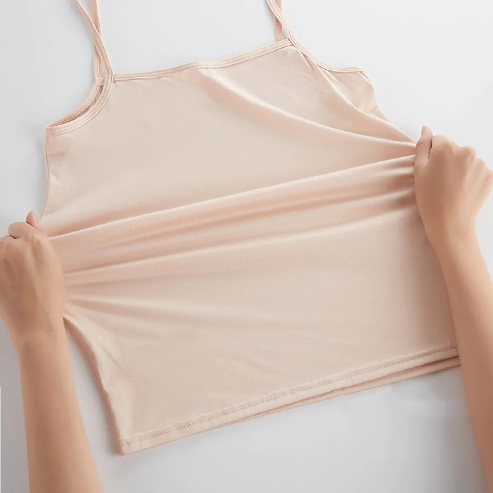 New Summer Camisole Crop Tops Women Girls Sleeveless Shirt Black Bottoming Tanks Skinny Camisole Base Vest Tops Underwear 2024