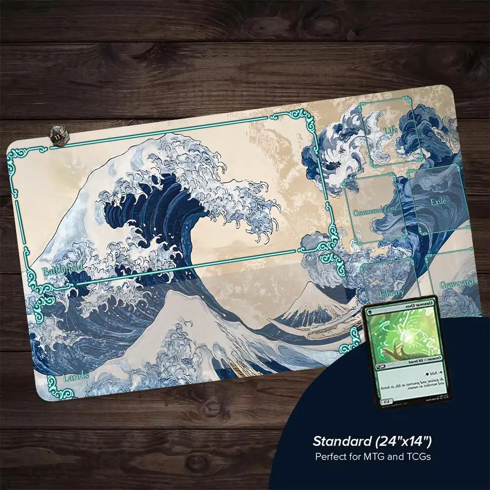 Painting Atmosphere scenery Magic playmat rubber anti-slip edge locking pc accessories 35x60cm gaming mats Trading Card Game