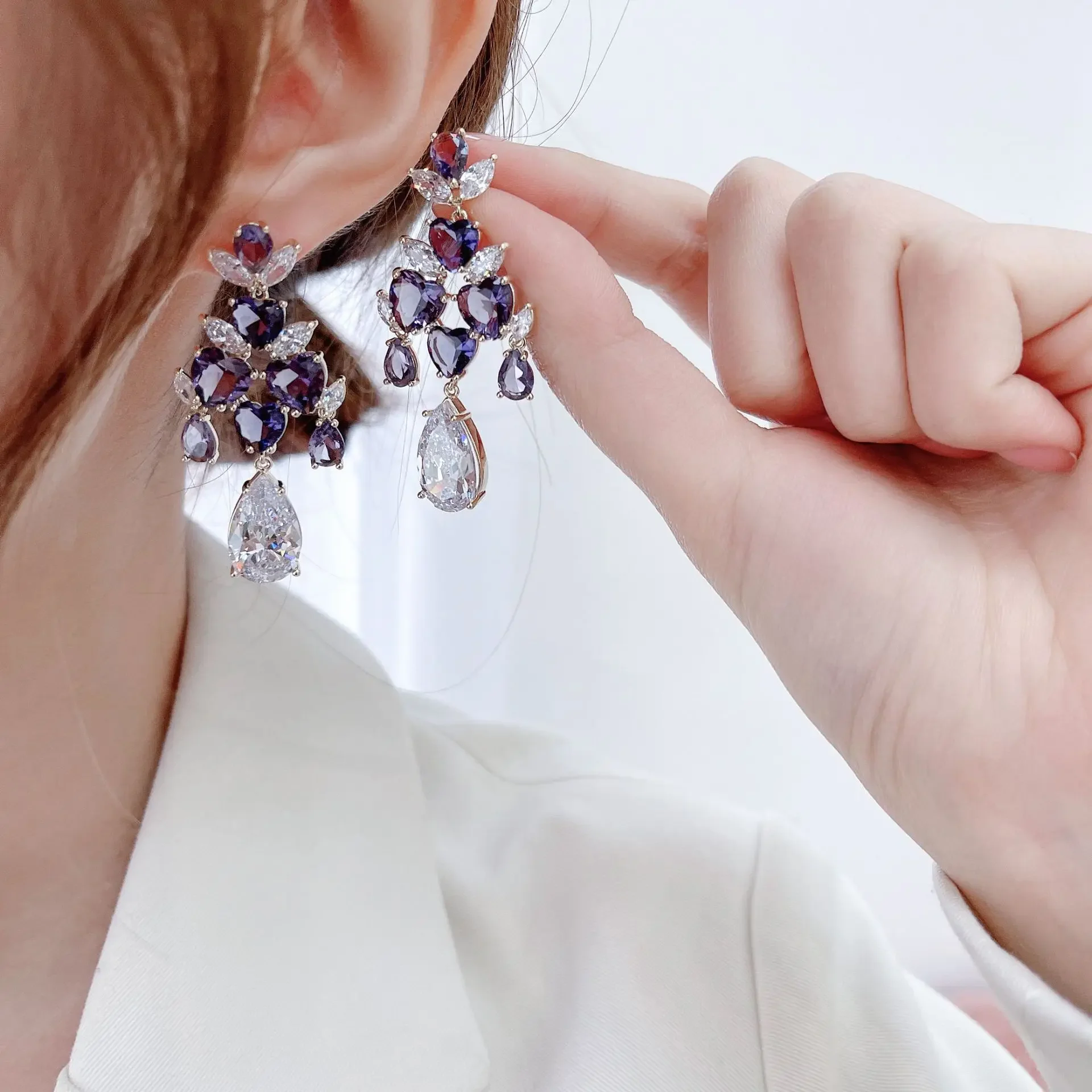 Элитные и нишевые элегантные серьги в корейском стиле, большие круглые серьги для похудения лица, красочные серьги в стиле ретро из циркония